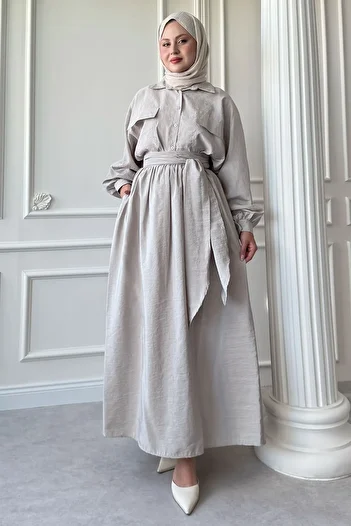 InStyle Double Pocket Balloon Sleeve Stone Skirt Suit