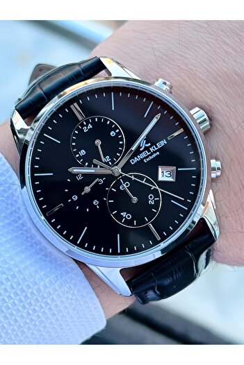 Daniel Klein Special Boxed Groom's Watch Leather Band 30 Mt Water Resistant Inner Functions Active Men's Wristwatch
