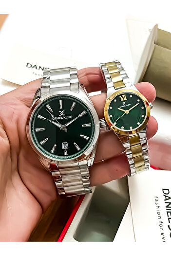 Daniel Klein Steel Case Steel Cord Stainless Steel Darkening Lover's Couple Watch
