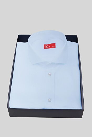 D'S Damat Damat Slim Fit Mavi Kutulu Gömlek