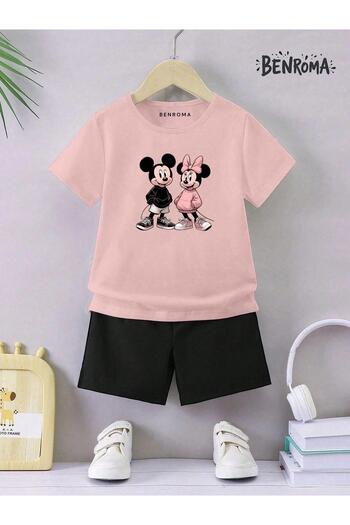 BENROMA Unisex Kids Shorts Set - Character Printed