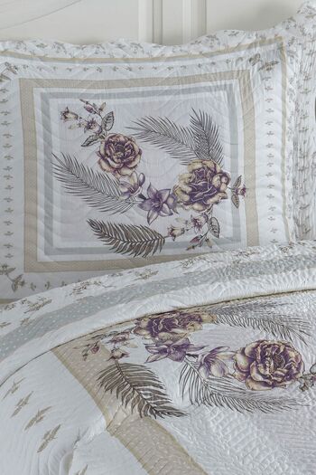 Örtüm Asian Lilac Double Quilted Bedspread Set