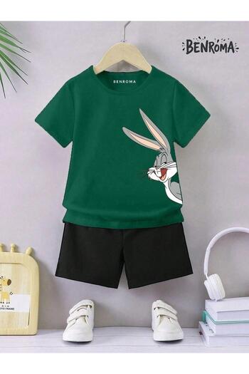 BENROMA Unisex Kids Shorts Set - Character Printed