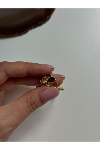YOUES JEWELRY 316l Çelik Sedefli Hologram Kahverengi Bileklik Kadın Erkek Unisex Bileklik Gold Çift Taraflı