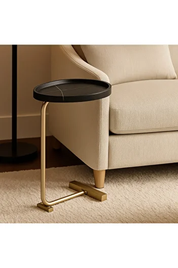 Vi Markets Lotus Side Table - Black Gold