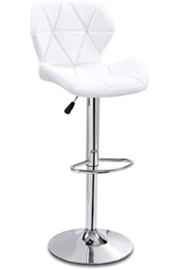 MAPLE HOME DECORATION Swivel High Chair Bar Stool Adjustable Up Down Office Restaurant White 1 Pc