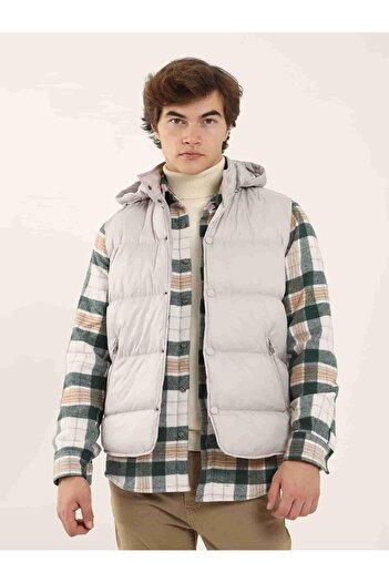 Dufy Stone Men's Regular Fit Plain Hooded Vest Coat
