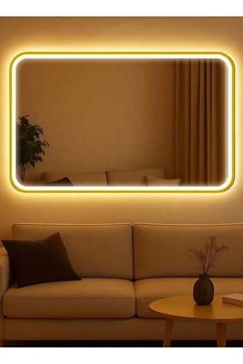 Taimi Wall Mirror80x60cm-Elegant Design Mirror with 3-Light Levels Golden Frame-For Makeup,Dressing Room