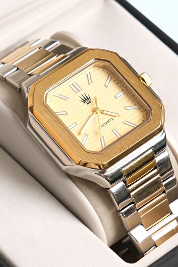 WATCHOFROYAL Kratos Silver Gold Yellow Steel Wrist Watch