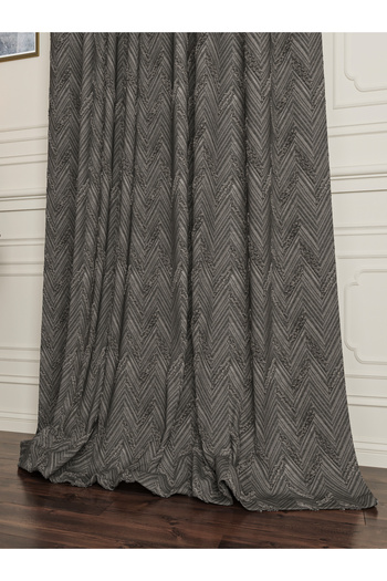 OnyxHome Madrid Linen Beard Background Curtain Gray