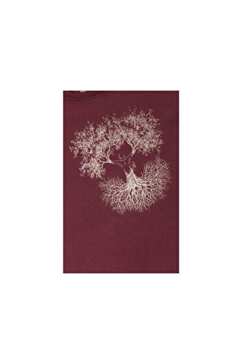 Life-Tree Rundhals T-Shirt für Herren in rot