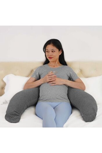 Moon Organic Cresent Maternity Pillow - Grey