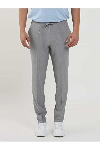Dufy Anthracite Men's Slim Fit Seersucker Patterned Jogger Pants