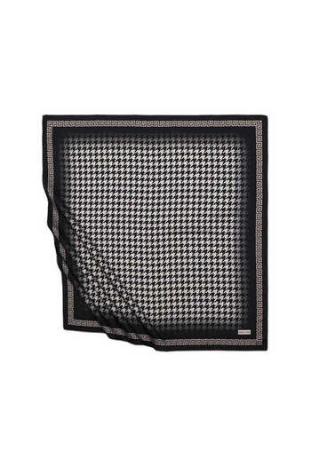 Bursa İpek Mink Black Houndstooth Silky Scarf