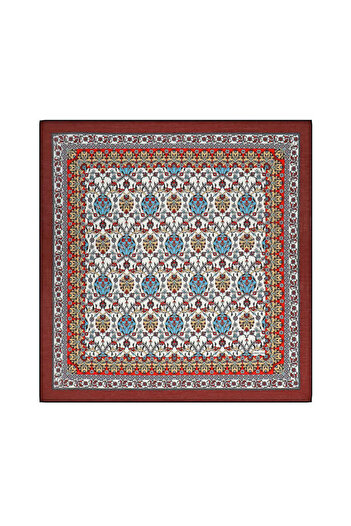 Bursa İpek Tulip Patterned Burgundy Soft Scarf