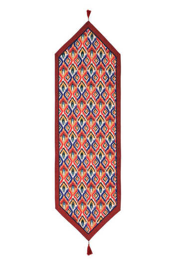 Bursa İpek Ikat Patterned Tapestry Runner