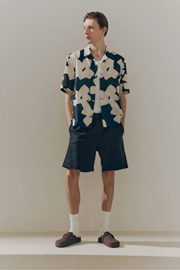 H&M Keten Karışımlı Şort Relaxed Fit