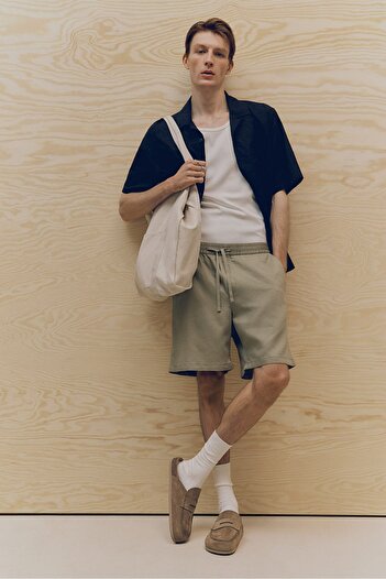 H&M Keten Karışımlı Şort Relaxed Fit