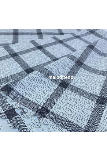 polset Fiber Lined Water Ripple Path Checkered Non-Slip Pvc Round Oilcloth Tablecloth