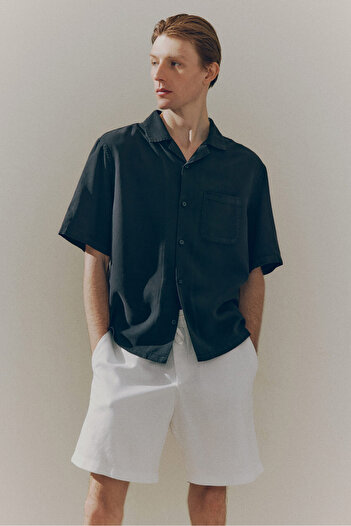 H&M Keten Karışımlı Şort Relaxed Fit