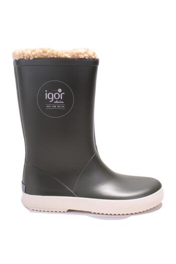 IGOR İgor W10207cn Splash Nautico Borreguito Haki Ortopedik Kürklü Erkek Çocuk Yağmur Çizme