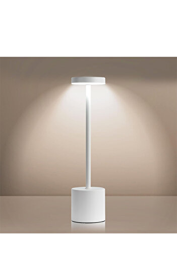 Generic 3600mAh Rechargeable Cordless Desk Lamp, Portable Metal White Desk Lamp.