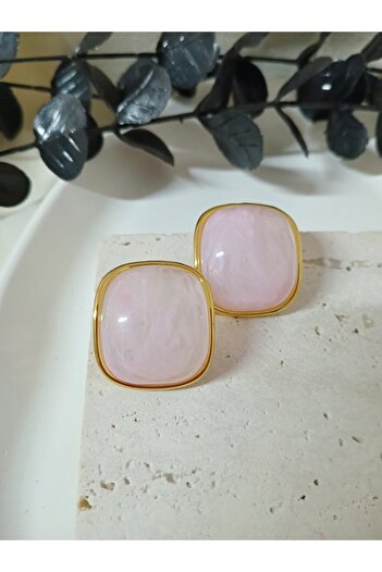 mos&more Pink Steel Lightweight Classic Women's Earrings