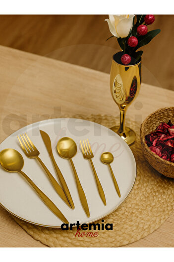 DMR LİFE New Vega 36 Piece Fork Spoon Knife Set |   Matte Gold |   6 People |   18/10 Stainless Steel