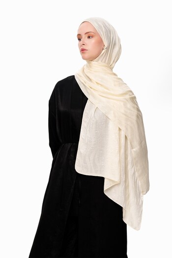 MOISCARF Κρέμα σάλι Sable Drift Premium Jacquard