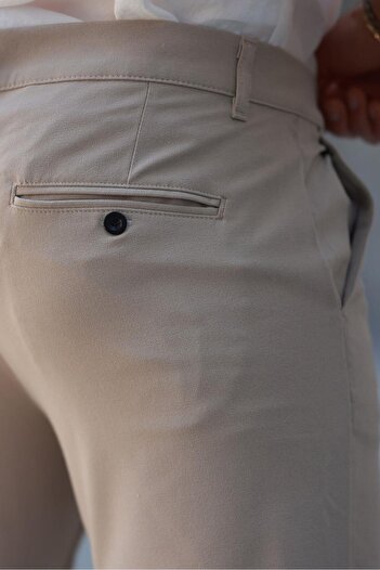 Madmext Bej Basic Erkek Pantolon E6576