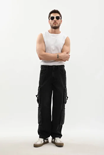 BANNY JEANS Men's Cargo Pocket Jean Trousers