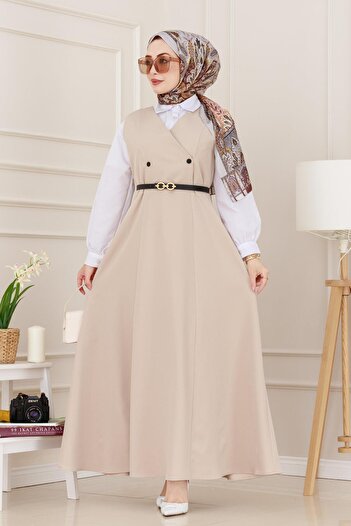 Sevitli Λεπτομερή Ζωντανά Παπούτσια Gilet Beige