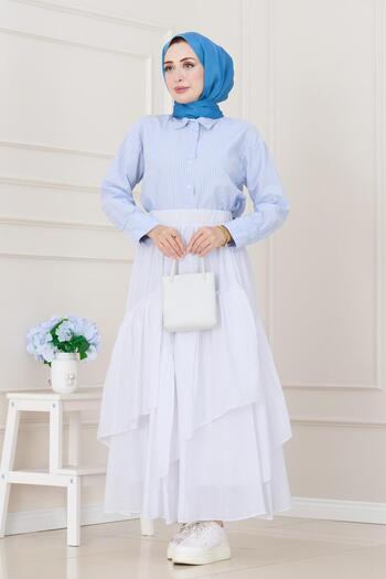 Sevitli Layered Botto Voile Skirt-White