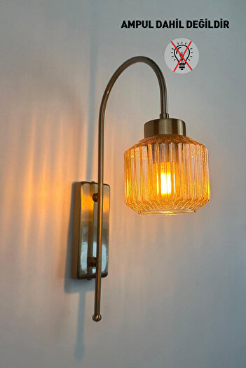 Bamyum Jerno Honey Color Glass Sconce Wall Lamp Modern Hotel Cafe Vintage Living Room Bedroom Staircase Retro