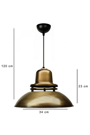 HOMİNG Nova Serisi Eskitme Rengi Büyük Boy Metal Endüstriyel Sarkıt Ayd-3673