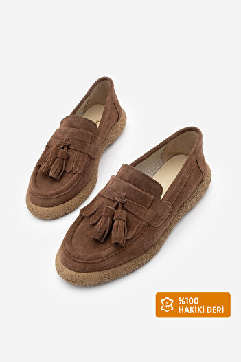 Marjin Дамски обувки от естествена кожа Suma Coffee Suede