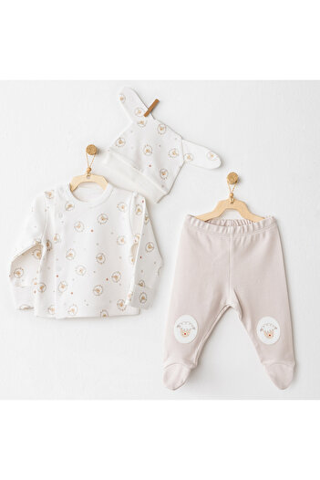 andywawa Baby Zibin Set 3 Pcs Side Snap Set Tinny S Sheeps