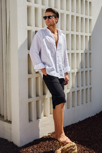Remsa Mayo Men's Blue Sea Capri Shorts Black 941 Black