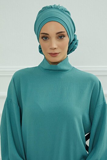Aisha's Design Aerobin Fabric Ready-Made Turban, Ht-92, Mint Green