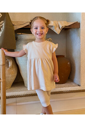 VEKSORA Leggings Tunic Suit Beige (Age 1-9)