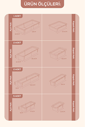 Vienev Set of 10 Adjustable Drawer Organizer Boxes – Extendable and Shortenable Organizer Set (5A2B2C1D)