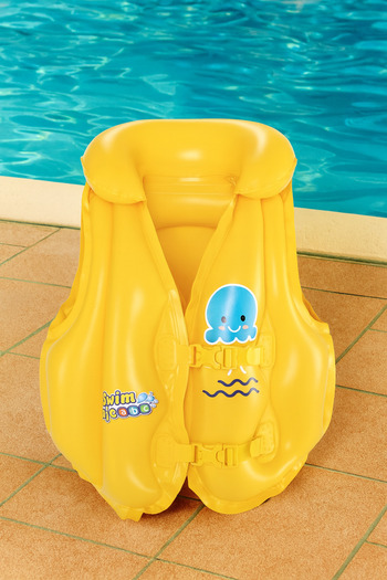 BESTWAY Inflatable Life Jacket with Collar-Adjustable Inflatable Life Jacket-Inflatable Life Saving Vest-Life Jacket 51X46 Cm.