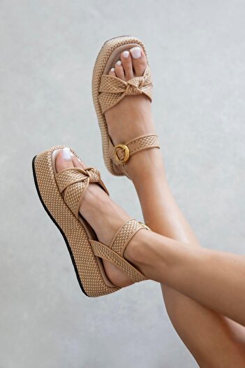 STRASWANS Motta Women's Straw Sandals Tan