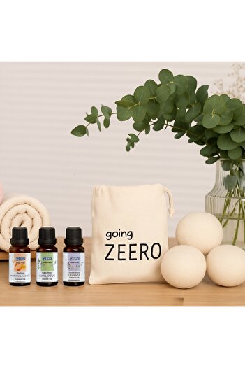 Going Zeero Drying Ball & 3-Piece Laundry Scent Set Wool Dryer Balls