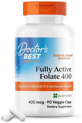 Doctor's Best - Fully Active Folate With Quatrefolic 400 Mcg. 90 Vegetarian Capsules