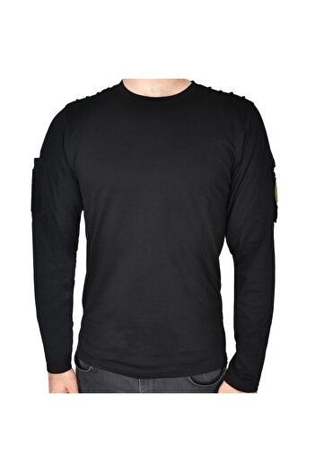 Wolftrap Tactical Μακρυμάνικο Tactical T-shirt με μοτίβο κυμάτων με 2 τσέπες μαύρο