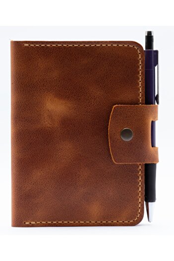 Bakani Leather Handmade Genuine Leather Passport Case – Travel Wallet with Card Holder and Pen Compartment – Men & Women