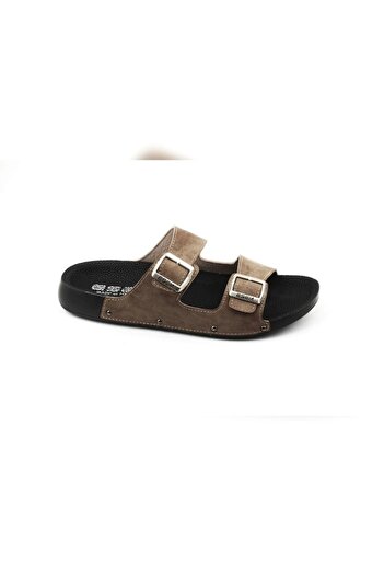 awix Esem Double Buckle Comfortable Sole Slippers Beige