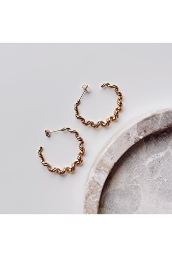 Vesce Atelier Piega gold steel earrings