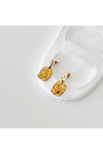Vesce Atelier Plate Gold Steel Earrings